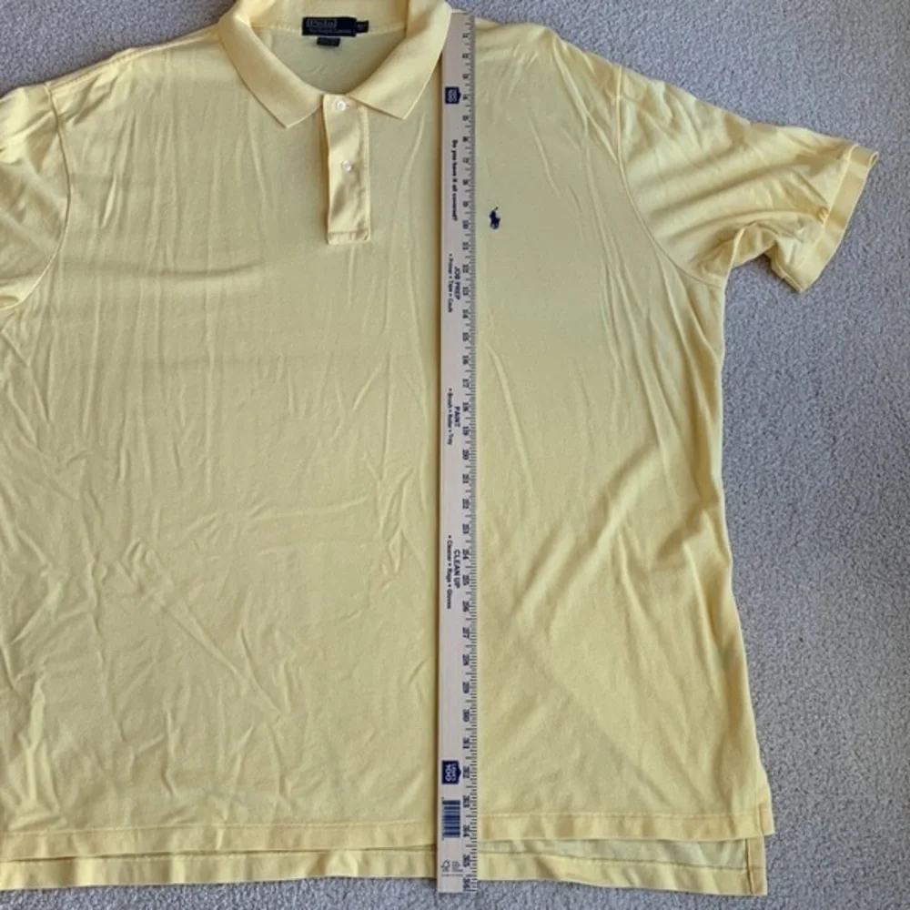 Polo Ralph Lauren Mens 4XLT Big Tall Short Sleeve Pique Polo Shirt‎ Yellow Pony